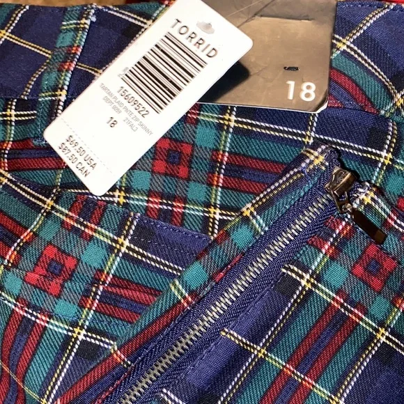 NWT TORRID Zip Skinny Pant - Luxe Ponte Tartan Plaid - Picture 6 of 6